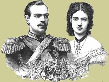 Thronfolger Großfürst Alexander von Rußland und seine Gemahlin Maria Fjodorowna (1866) 