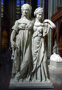 Königin Luise mit ihrer Schwester (rechts im Hintergrund das Grabmal Friedrich Wilhelms III.)