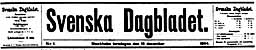 svenska_dagbladet_erstausgabe