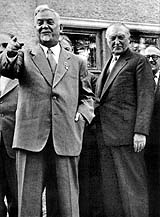 Im September 1955 in Moskau mit Konrad Adenauer (rechts außen Walter Hallstein)