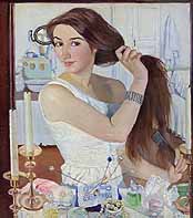 Am Toilettentisch (1909), Selbstbildnis