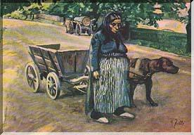 Zilles einziges Ölgemälde: Frau mit Hundefuhrwerk